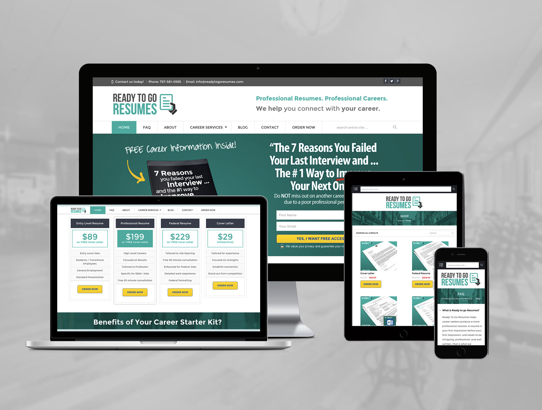 web design showcase - ready to go resumes