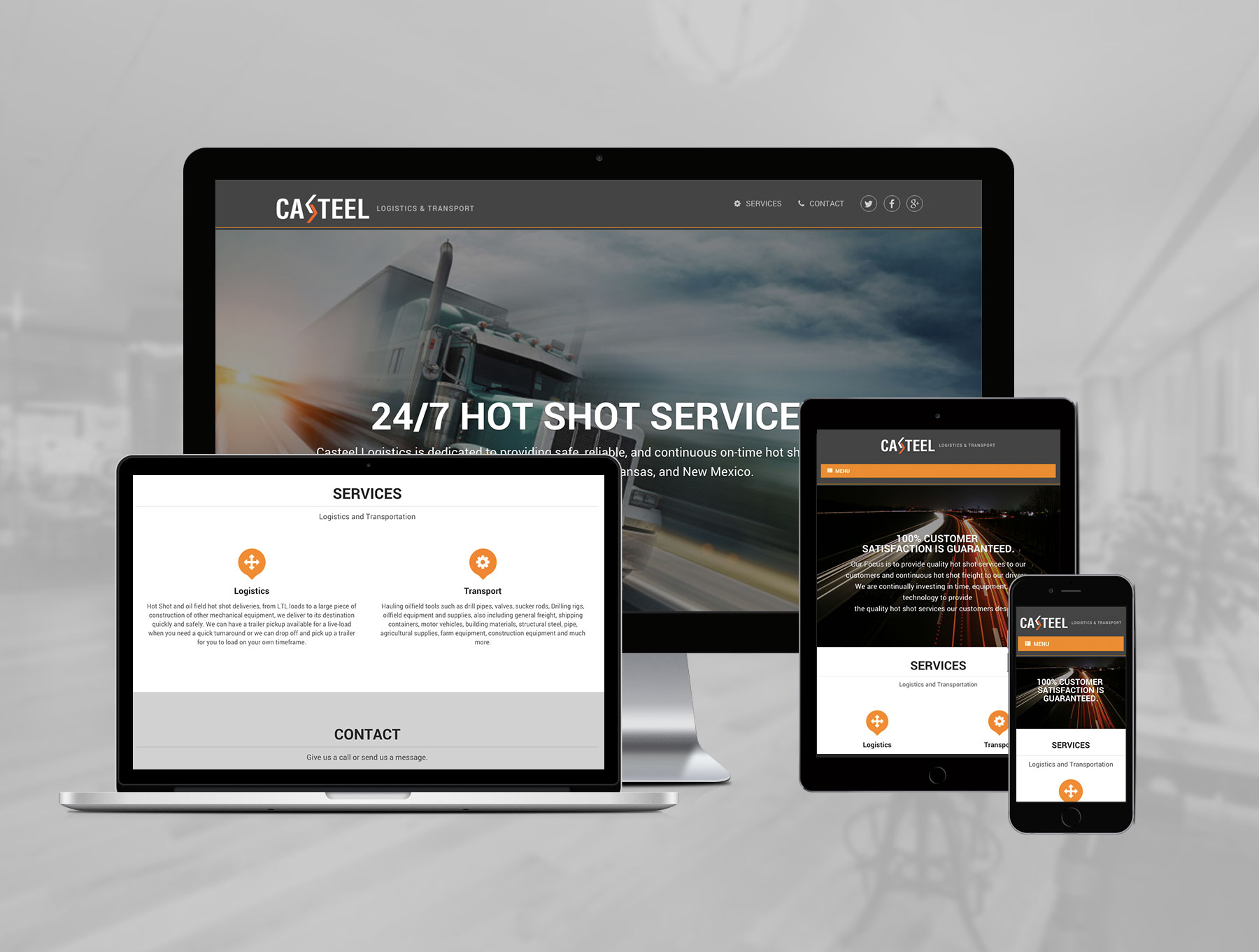 web design showcase - casteel logistics
