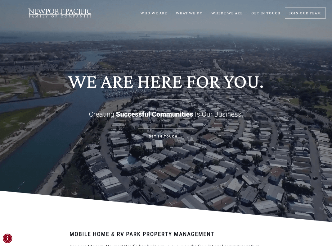 Web Design For Newport Pacific